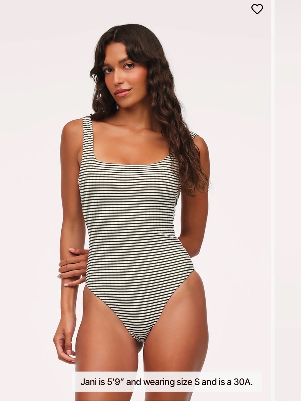 nuuds Olive Stripe Square Neck One Piece Swimsuit